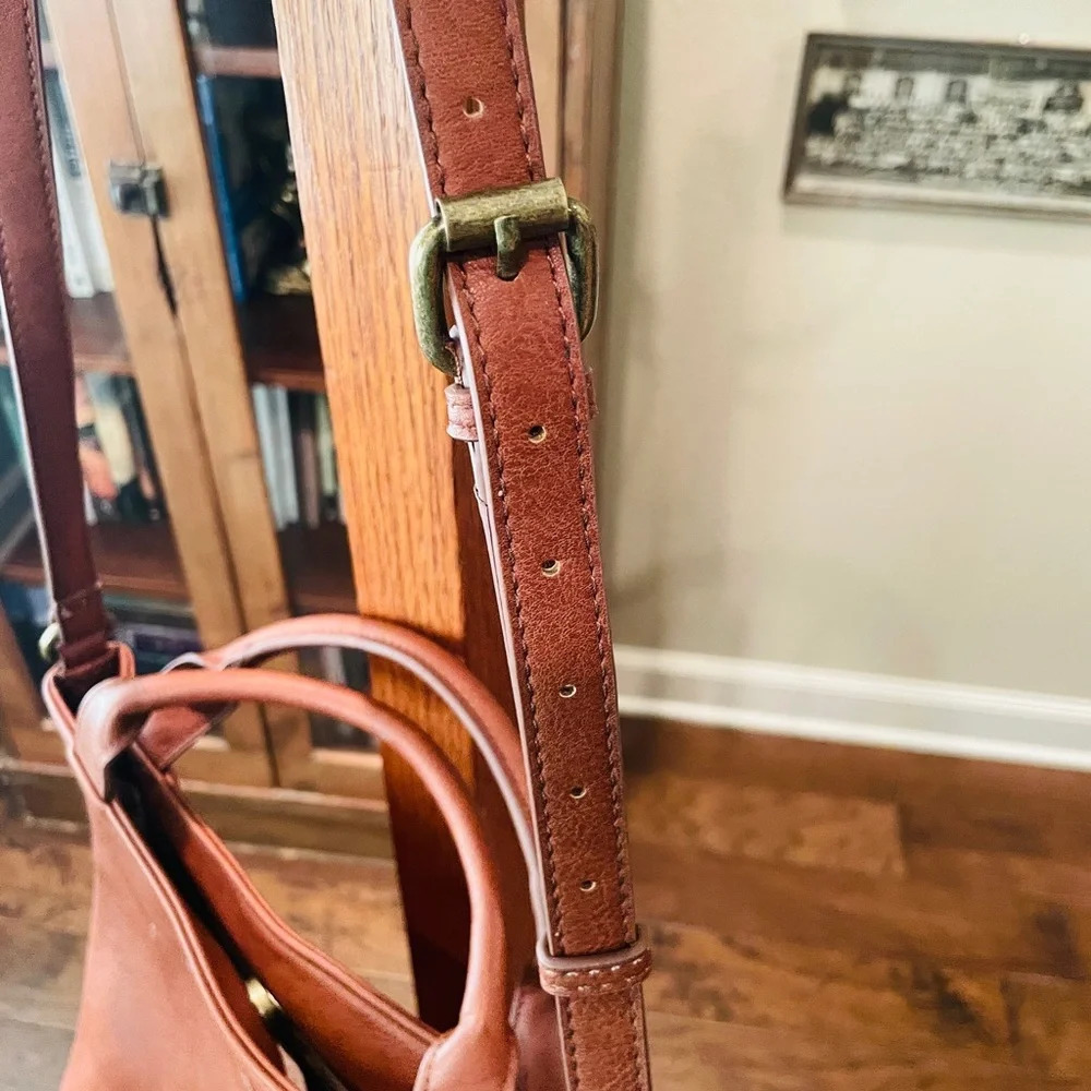 Sonoma women’s handbag purse faux leather double handle shoulder strap brown - Picture 4 of 11